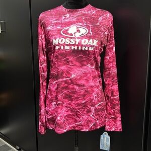 Mossy Oak Elements Tech long sleeve T-shirt,crewneck,fishing logo,moisture wick